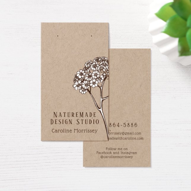 Enkel smycke örhänge display rustic kort (Skivbord)