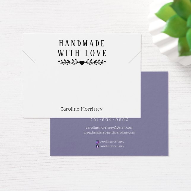 Enkel smyckeshalsband visning lila kort (Skivbord)