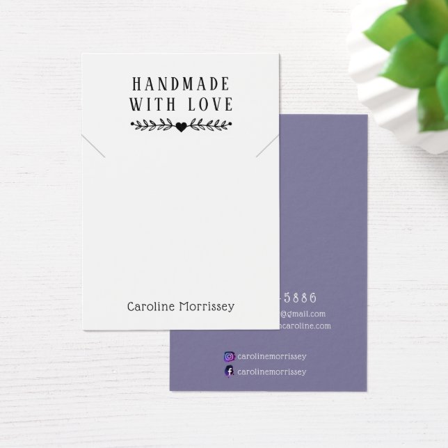 Enkel smyckeshalsband visning lila kort (Skivbord)