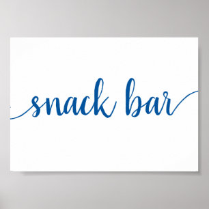 Enkel Snack Pub   Händelsetecken för Fransk blå Poster