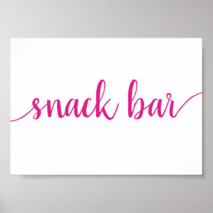 Enkel Snack Pub Händelsetecken för Shock rosa Poster