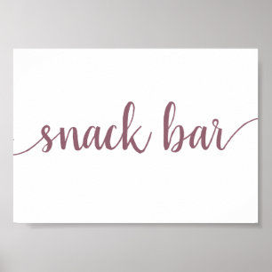Enkel Snack Pub   Mauve Rosa valfri händelselogg Poster