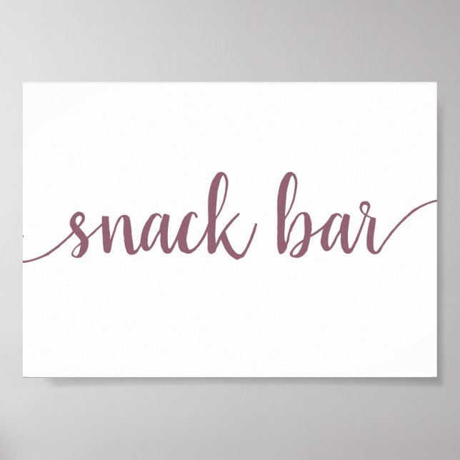 Enkel Snack Pub | Mauve Rosa valfri händelselogg Poster (Framsidan)