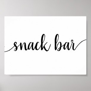 Enkel Snack Pub Svart skript - valfri händelselo Poster