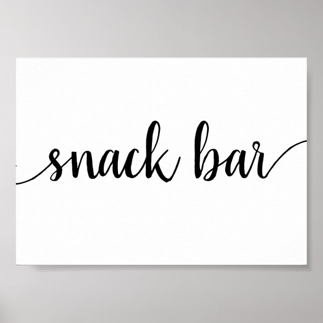 Enkel Snack Pub | Svart skript - valfri händelselo Poster (Framsidan)