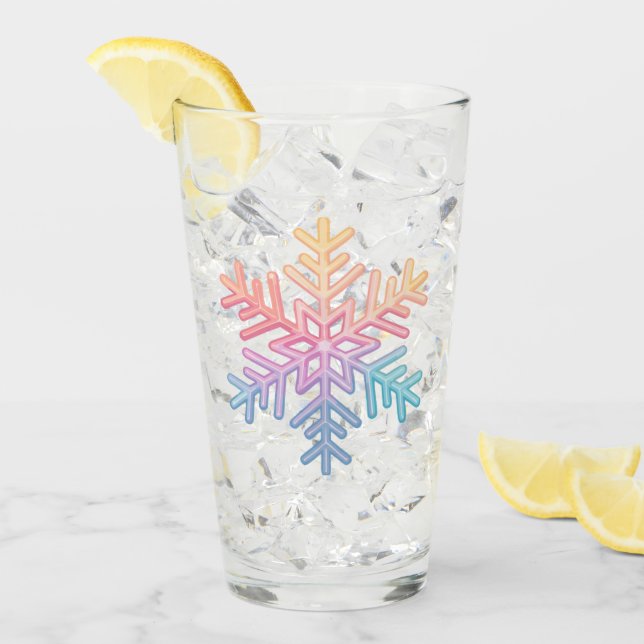 Enkel snöflinga glaskopp (Framsida Ice)