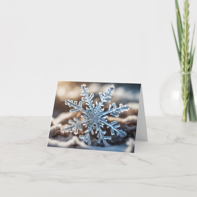 Enkel Snöflinga Helgkort (Framsida)