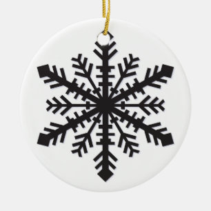 Enkel snöflinga julgransprydnad keramik
