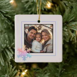 Enkel snöflinga julgransprydnad keramik