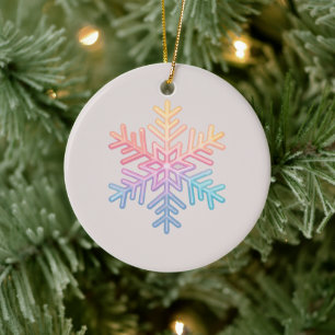 Enkel snöflinga julgransprydnad keramik