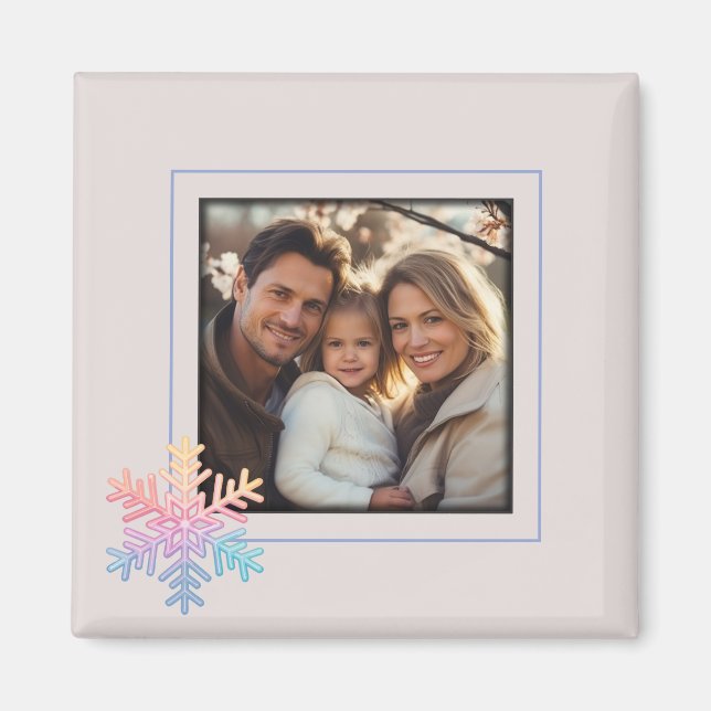 Enkel snöflinga magnet (Framsidan)