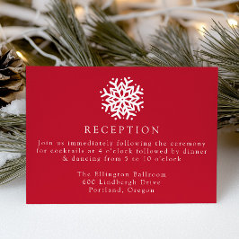 Enkel Snöflinga Röd Bröllopsmottagning Tilläggskort