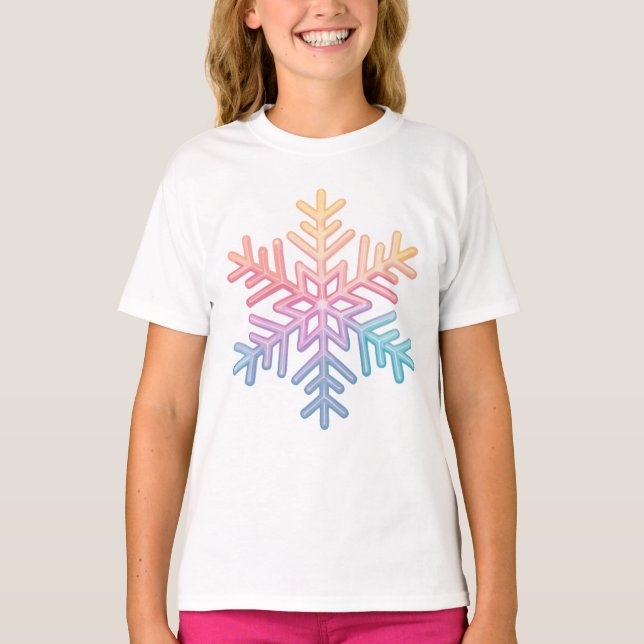 Enkel snöflinga t shirt (Framsida)