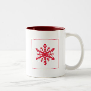 Enkel snöflinga Två-Tonad mugg