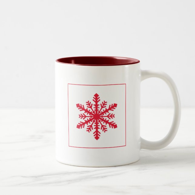 Enkel snöflinga Två-Tonad mugg (Höger)
