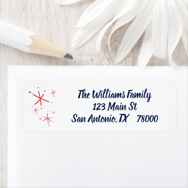 Enkel Snöflingor Returadress Etikett (Insitu)