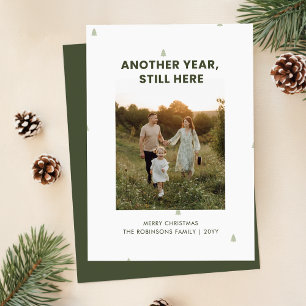 Enkel, snygg, bekväm och humoristisk julfoto julkort