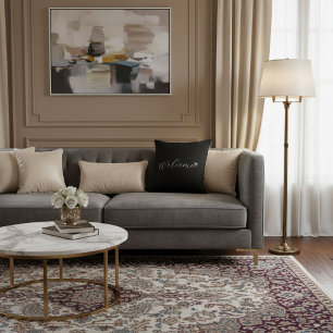 Enkel snygg elegant skrift svart och vit Kudde