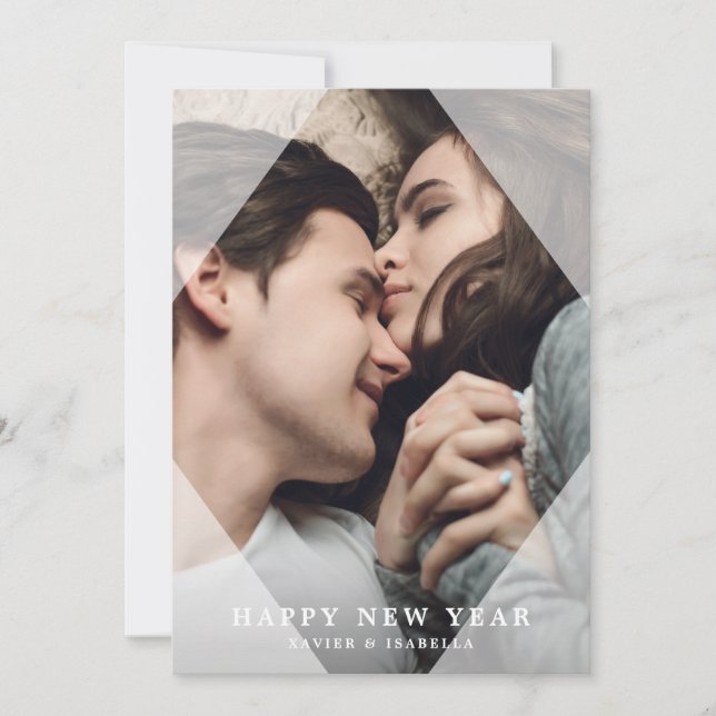 Enkel & snygg nyårsfoto semester julkort (Framsida)