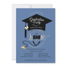 Enkel Snyggt Blue Editable Nurse Grad Party