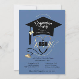 Enkel Snyggt Blue Editable Nurse Grad Party Inbjudningar