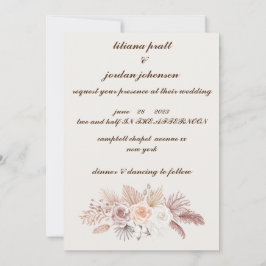 ENKEL SNYGGT BOHO BLOMMIGT WEDING INVITATION INBJUDNINGAR