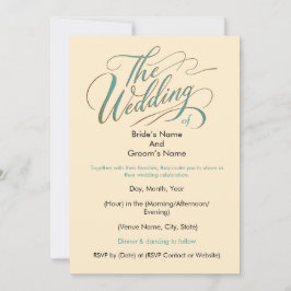 Enkel Snyggt bröllop - tidslängd och elegant Inbjudningar