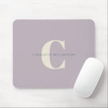Enkel Snyggt Chic Monogram Namn i Dusty Lilac Musmatta<br><div class="desc">Enkel Snyggt Chic Monogram Namn i Dusty Lilac Mouse Pad</div>