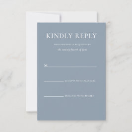 Enkel Snyggt Dusty Blue Monogram Formal Bröllop OSA Kort