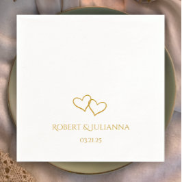 Enkel Snyggt för par Namn Hjärter Bröllop Pappersservett