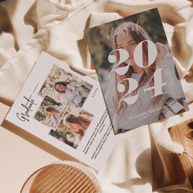 Enkel Snyggt Grått Photo Collage Studenten Meddelande (Skapare uppladdad)