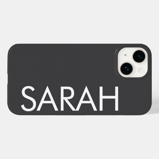 Enkel Snyggt Modern anpassad Namn Grått Färg (Baksida (horisontell))