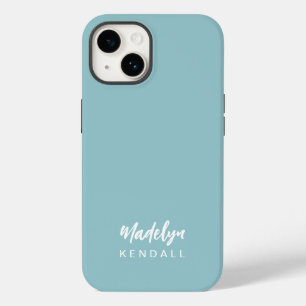 Enkel Snyggt Modern Namn Teal Blue i skript