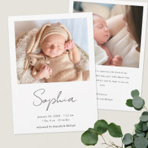 Enkel Snyggt Modern Script Boy eller Girl Birth