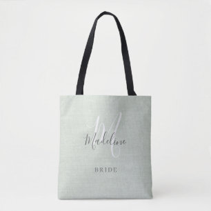 Enkel Snyggt, Monogram Sage Grönt Chic Bride Namn Tygkasse