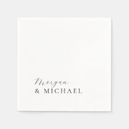 Enkel Snyggt Namn Bride and Groom Logotyp Pappersservett