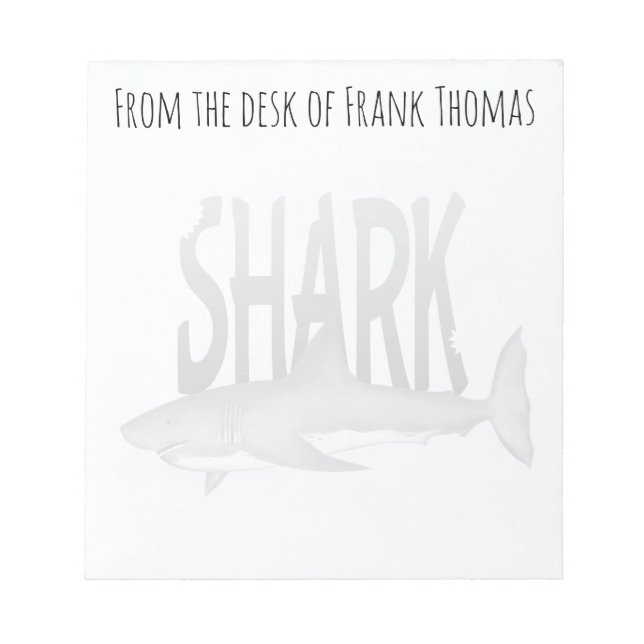 Enkel Snyggt Natur Shark Sea Life Anteckningsblock (Framsida)