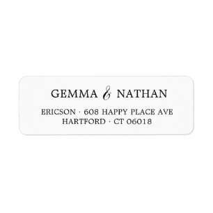 Enkel Snyggt Par Namn Black Returadress Etikett