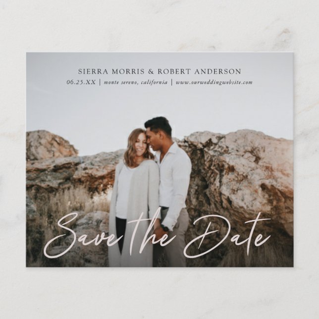 Enkel Snyggt Pen Script-budget Spara datum (Framsida)