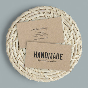 Enkel Snyggt Rustic Handmade Kraft Visitkort