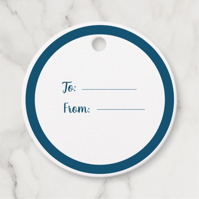 Enkel Snyggt, skript, marinblå Bröllop Gåvor Etiketter (Framsida)