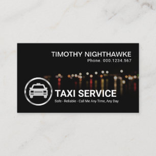 Enkel Snyggt Traffic Ljus Bokeh Night Taxi Visitkort