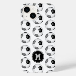 Enkel soccerkula av svart grått monogrammad