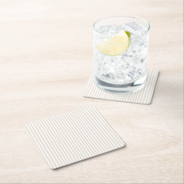 Enkel sofistikerad modern Tan och Vita Rand Underlägg Papper Kvadrat