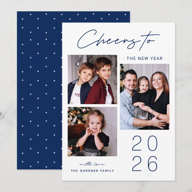 Enkel sofistikering: 3 nya fotoår 2025 julkort (Fram/baksida)