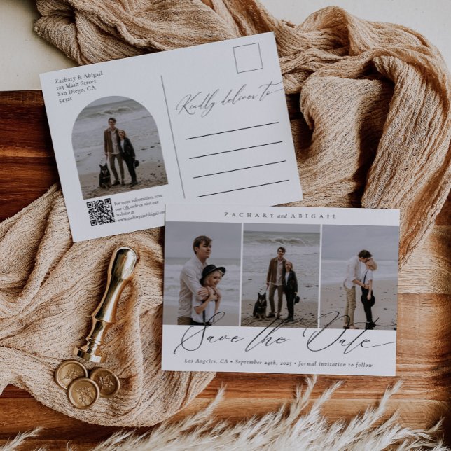 Enkel sökbild för QR-kod i Bröllop spara datum Meddelande Vykort (Skapare uppladdad)