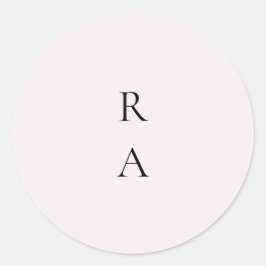 Enkel  solid-Blek-monogram Runt Klistermärke