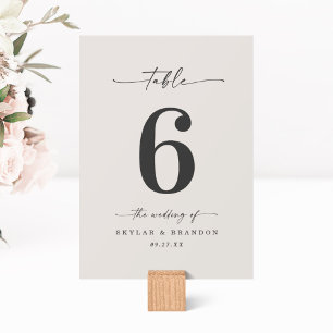 Enkel solid Färg Gardenia Offwhite Bröllop Bordsnummer