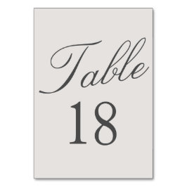 Enkel solid Färg Grått Bröllop Bordsnummer
