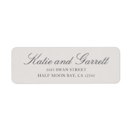 Enkel Solid Grått Script Bröllop-Returadress Returadress Etikett
